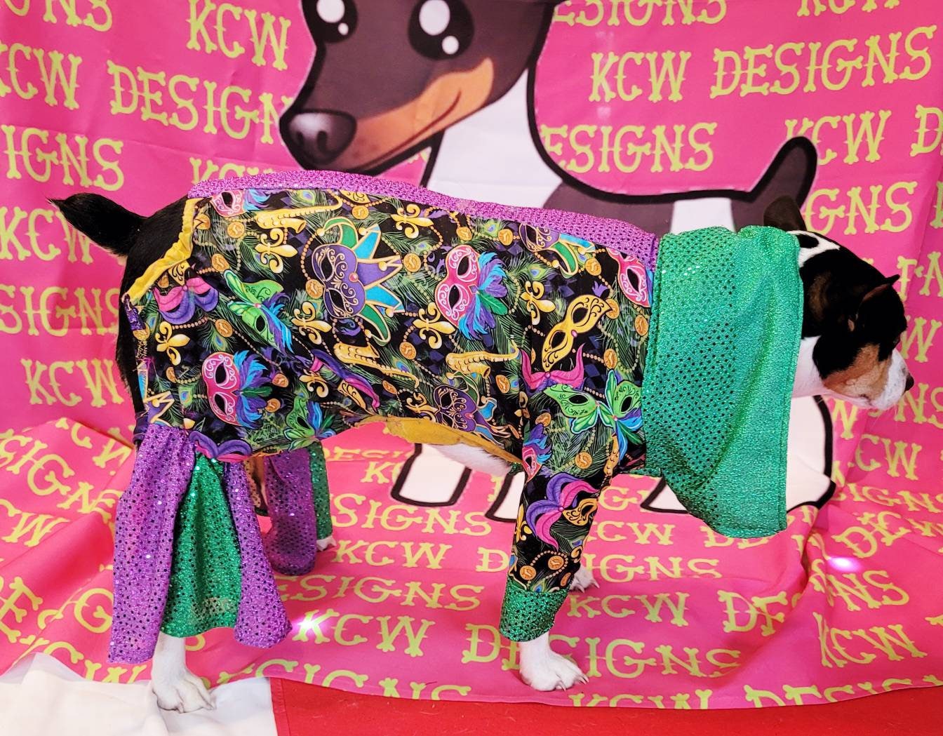Mardi Gras male pet outfit, Mardi Gras Pet body suit, Fat Tuesday dog costume, Mardi Gras dog costume, Mardi Gras Cat, Mardi Gras suit