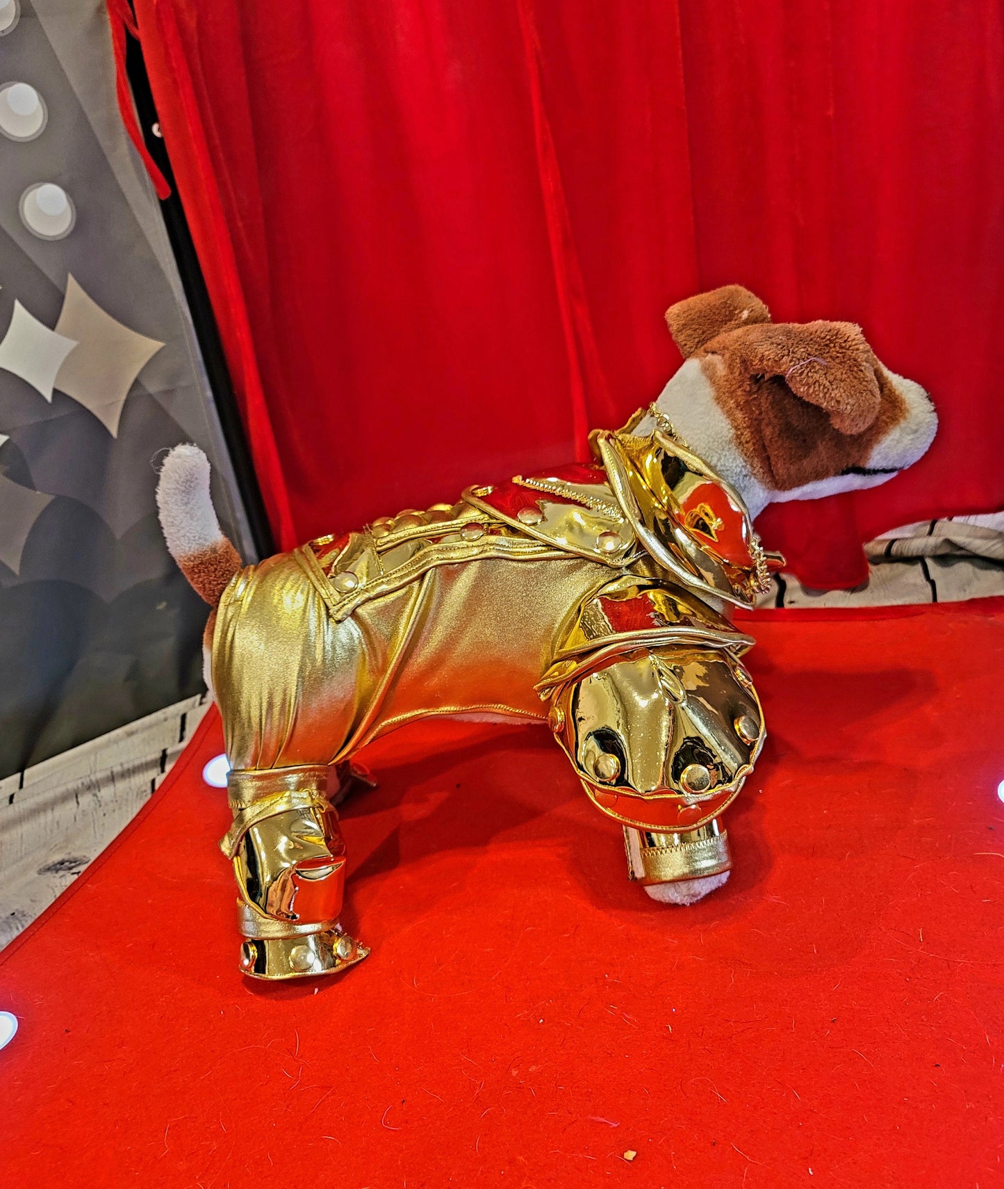 - Gold armour pet costume, Gold armour dog costume, Lil Nas X gold pet costume, mutt gala pet costume, gold robotic pet costume, c3po pet