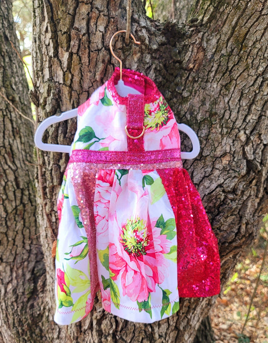 Rose Pet dress, flower Pet dress, rose cat dress, rose dog dress, flower cat dress, flower dog dress, pet dresses, sequin pet dress