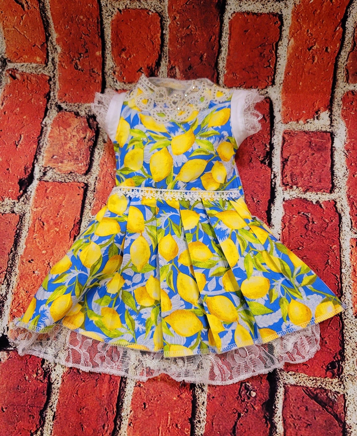 Lemon pet dress, lemon print dog dress, lemon cat dress, pet lemon dress, dog dresses