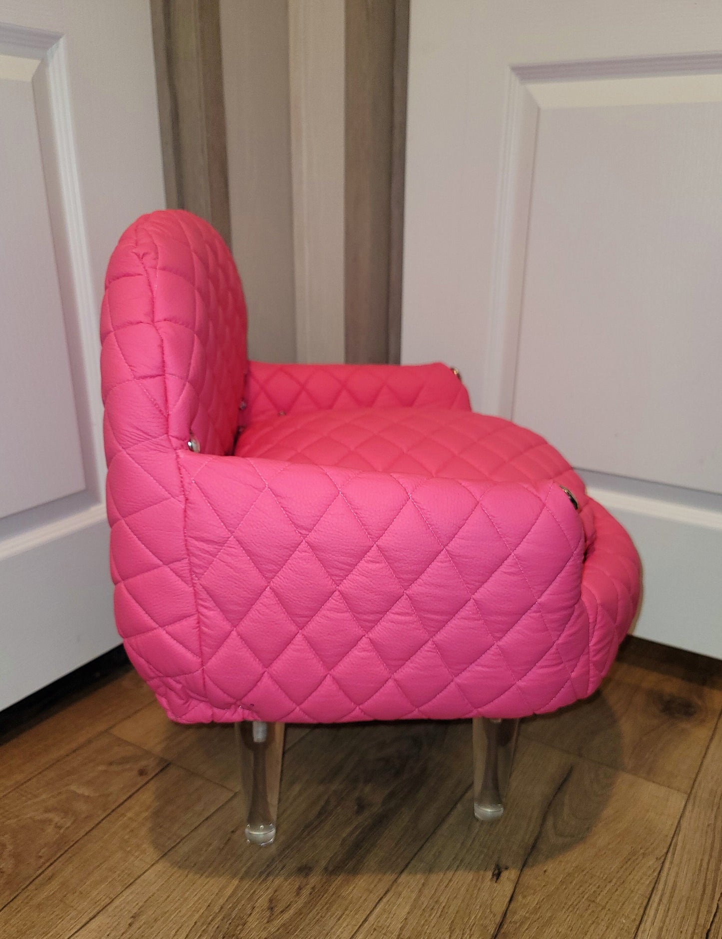 Leather contemporary pet chair, Quilted leather pet bed, leather dog chair, luxury leather pet chair, tall pet bed, leather dog beds