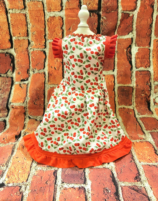 Cherry pet dress, cherry dog dress, cherry cat dress, fruit pet dress, dog dresses, pet dress with cherries, dog dress with cherries