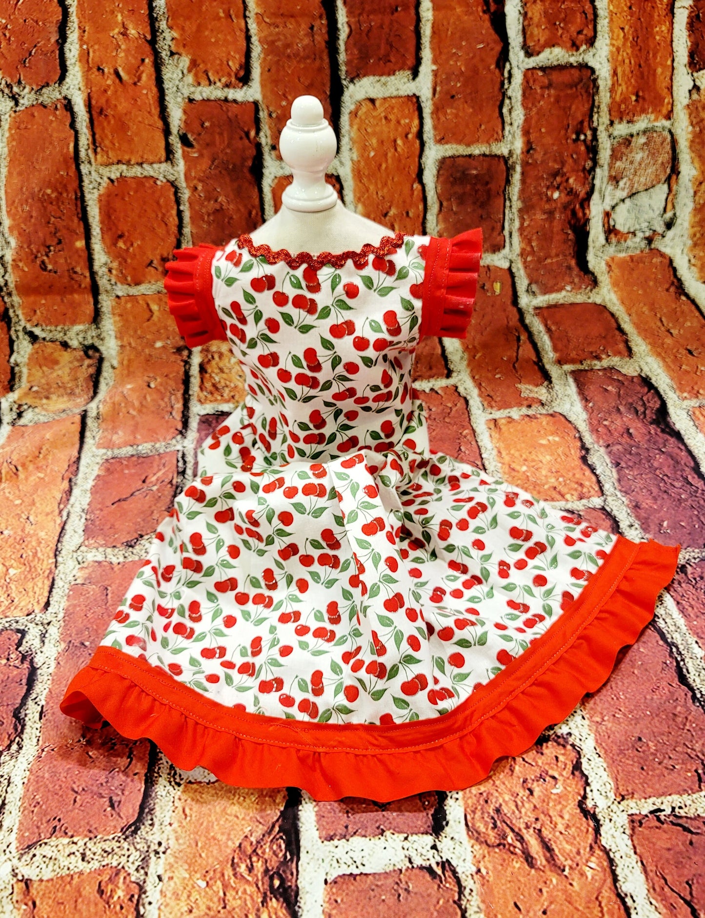 Cherry pet dress, cherry dog dress, cherry cat dress, fruit pet dress, dog dresses, pet dress with cherries, dog dress with cherries