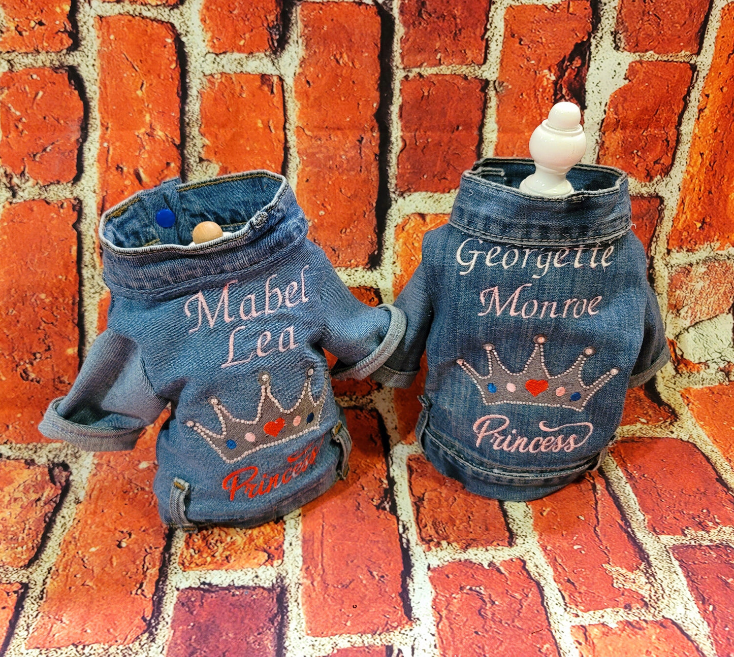 Personalized blue jean pet jacket, blue jean dog jacket, rhinestone Princess Pet Jacket, bedazzled pet jacket, blue jean dog jacket, blue jean cat