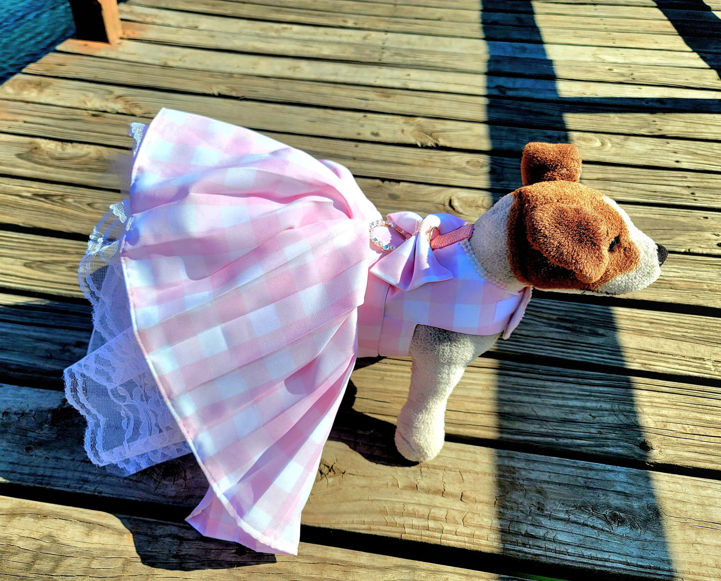 Barbie Pink Gingham Pet Barbie dress, pink gingham dog dress, pink gingham pet dress, Barbie pet dress, Halloween Pet costume, dog costume