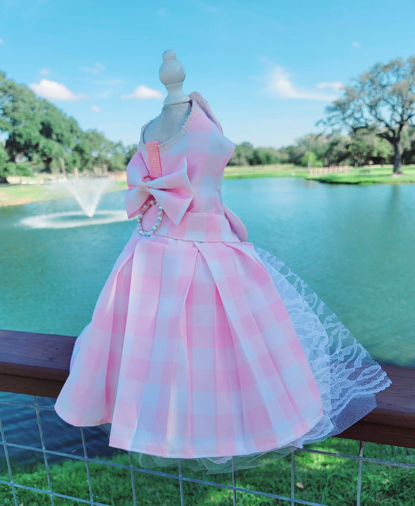 Barbie Pink Gingham Pet Barbie dress, pink gingham dog dress, pink gingham pet dress, Barbie pet dress, Halloween Pet costume, dog costume