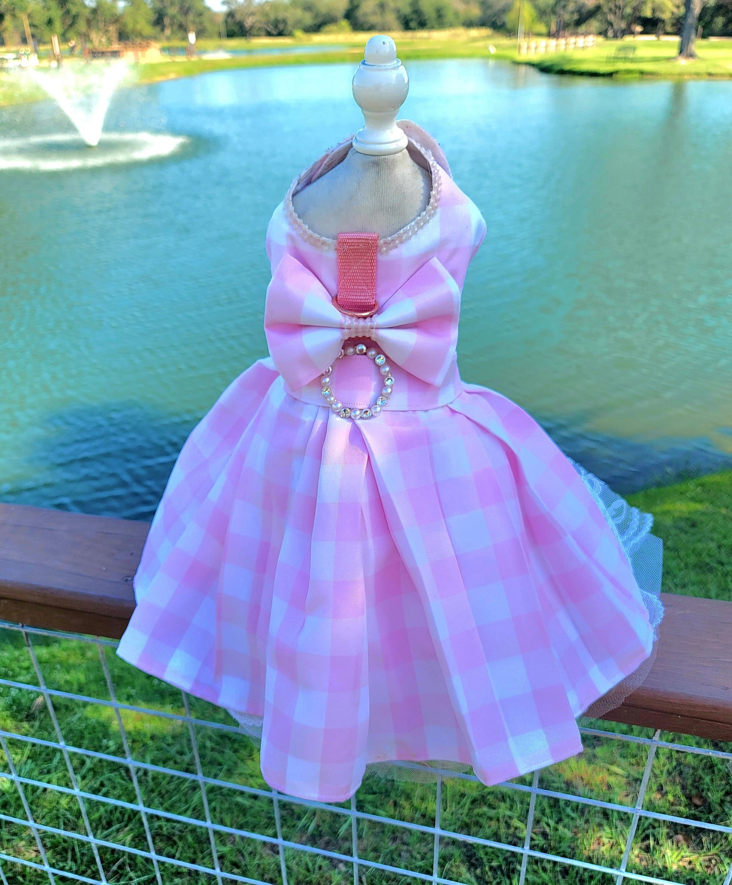 Barbie Pink Gingham Pet Barbie dress, pink gingham dog dress, pink gingham pet dress, Barbie pet dress, Halloween Pet costume, dog costume