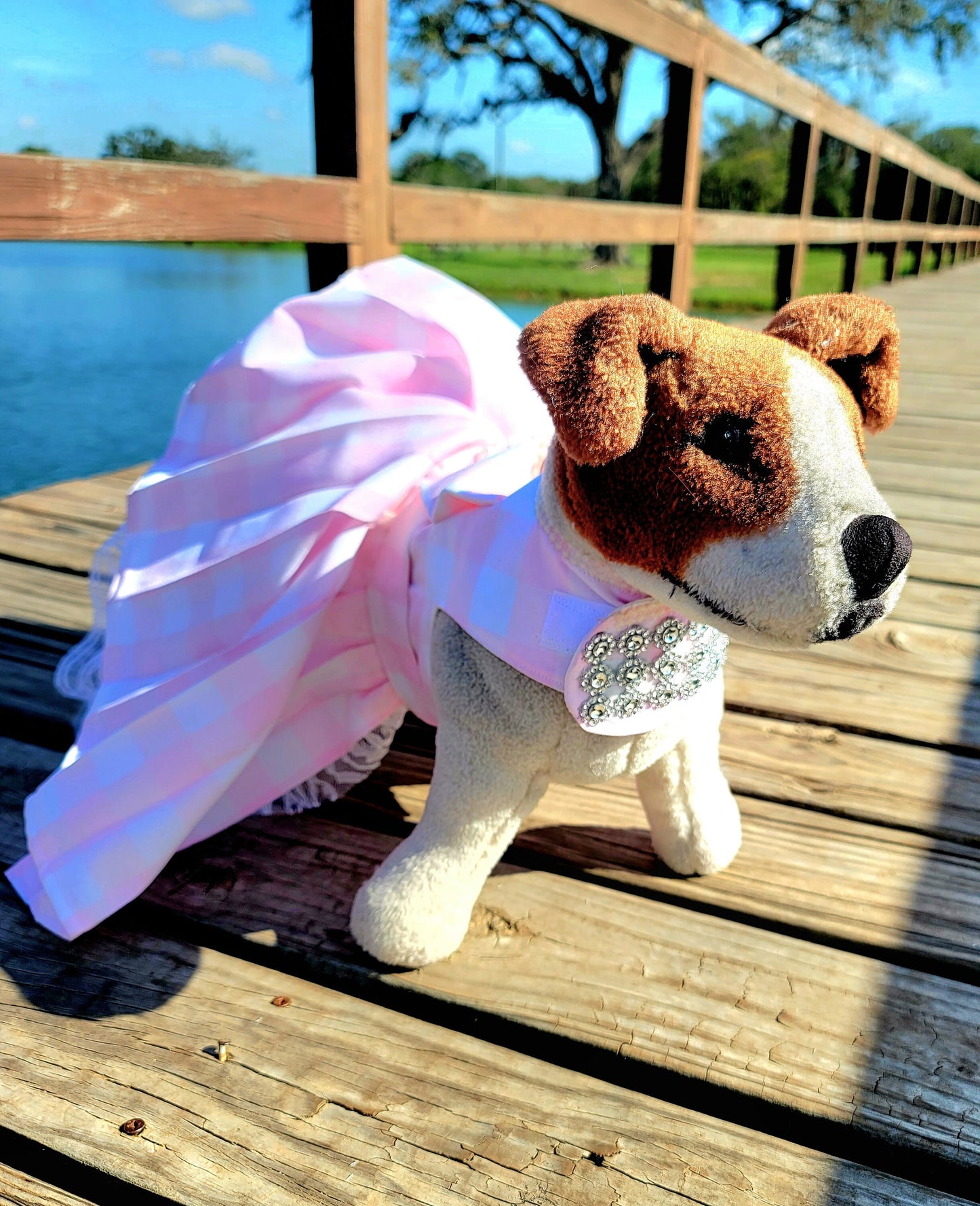 Barbie Pink Gingham Pet Barbie dress, pink gingham dog dress, pink gingham pet dress, Barbie pet dress, Halloween Pet costume, dog costume