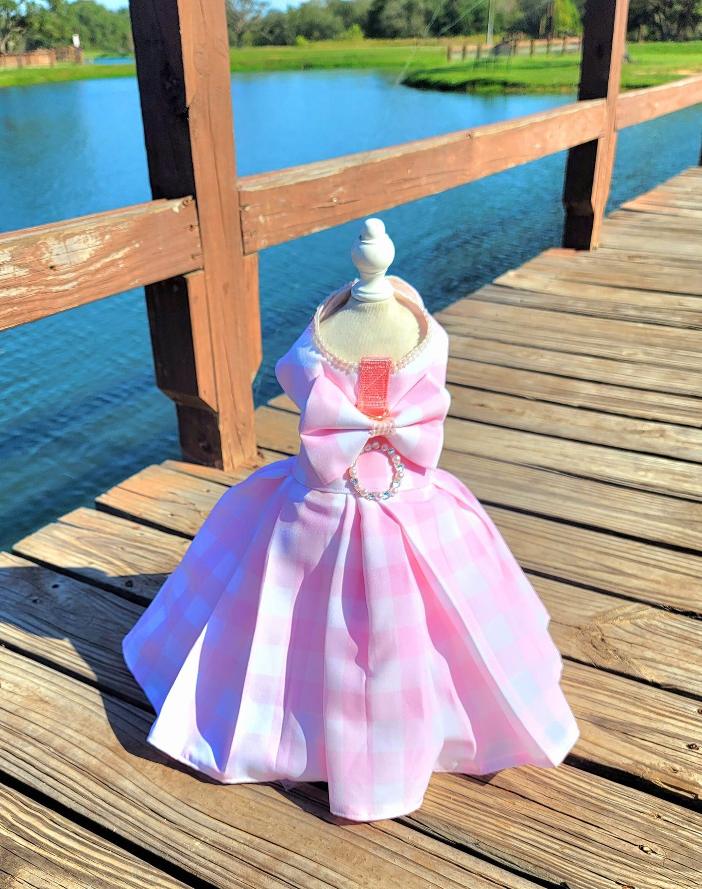 Barbie Pink Gingham Pet Barbie dress, pink gingham dog dress, pink gingham pet dress, Barbie pet dress, Halloween Pet costume, dog costume