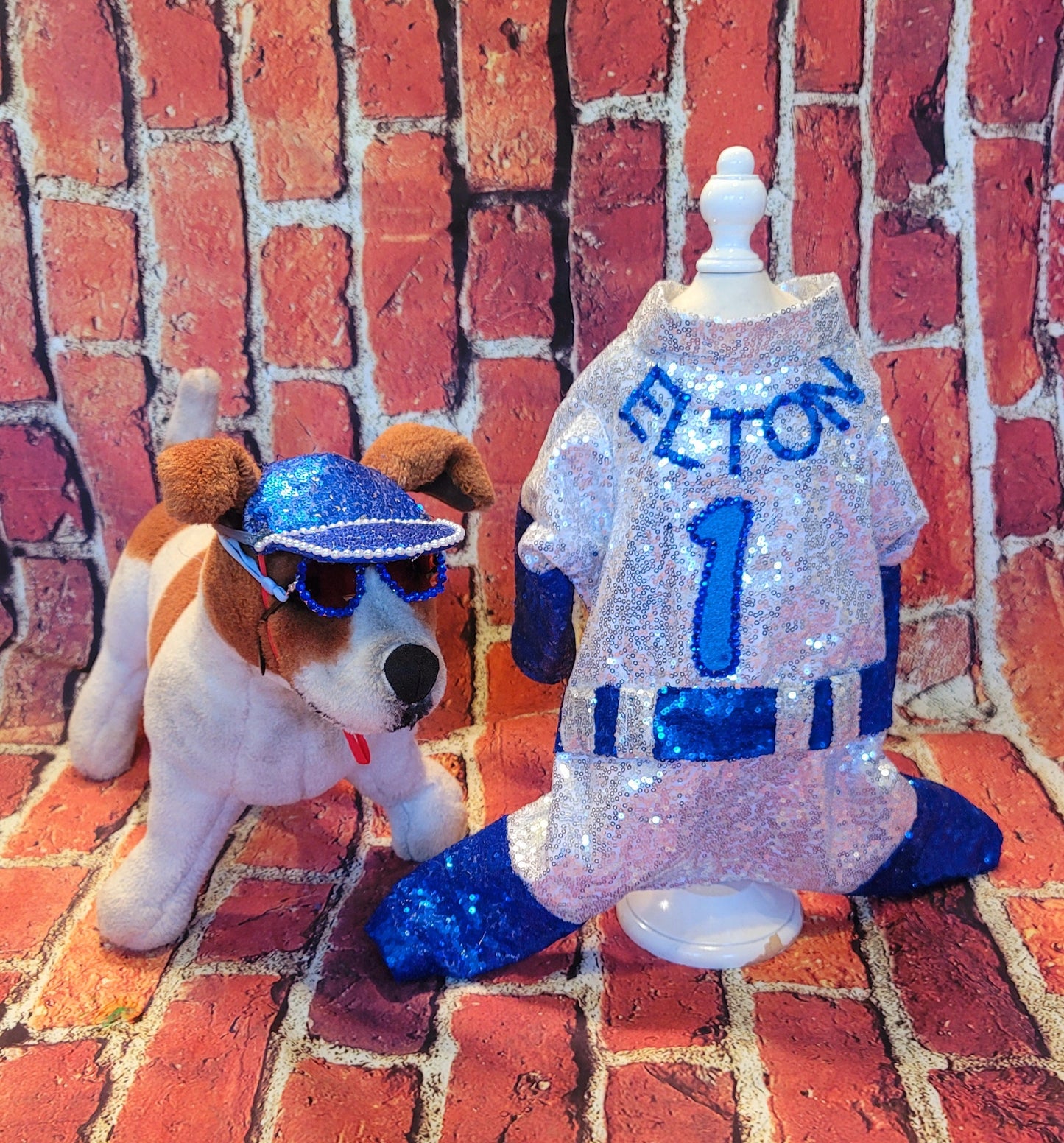 - Elton John Dodger sequin pet costume, Elton John Dodger dog costume, Elton cat costume