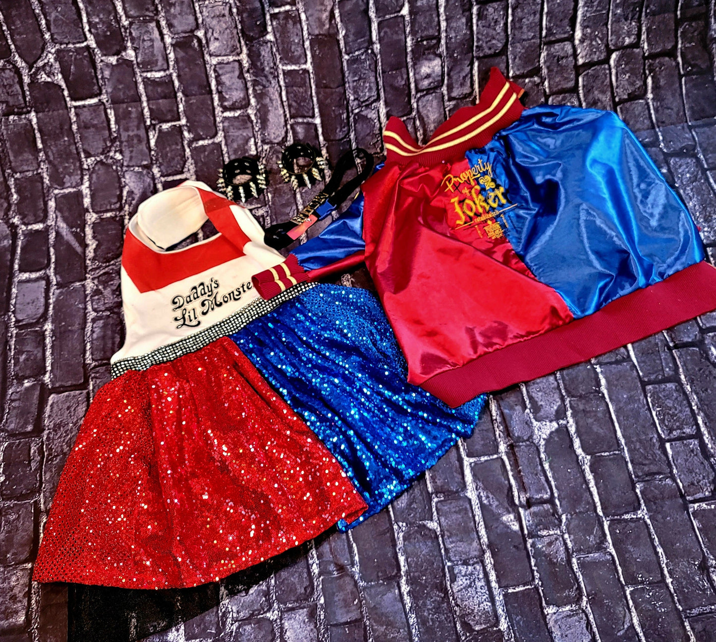 - Harley Quinn pet costume, Harley Quinn sequin dog costume, Harley Quinn Cat costume