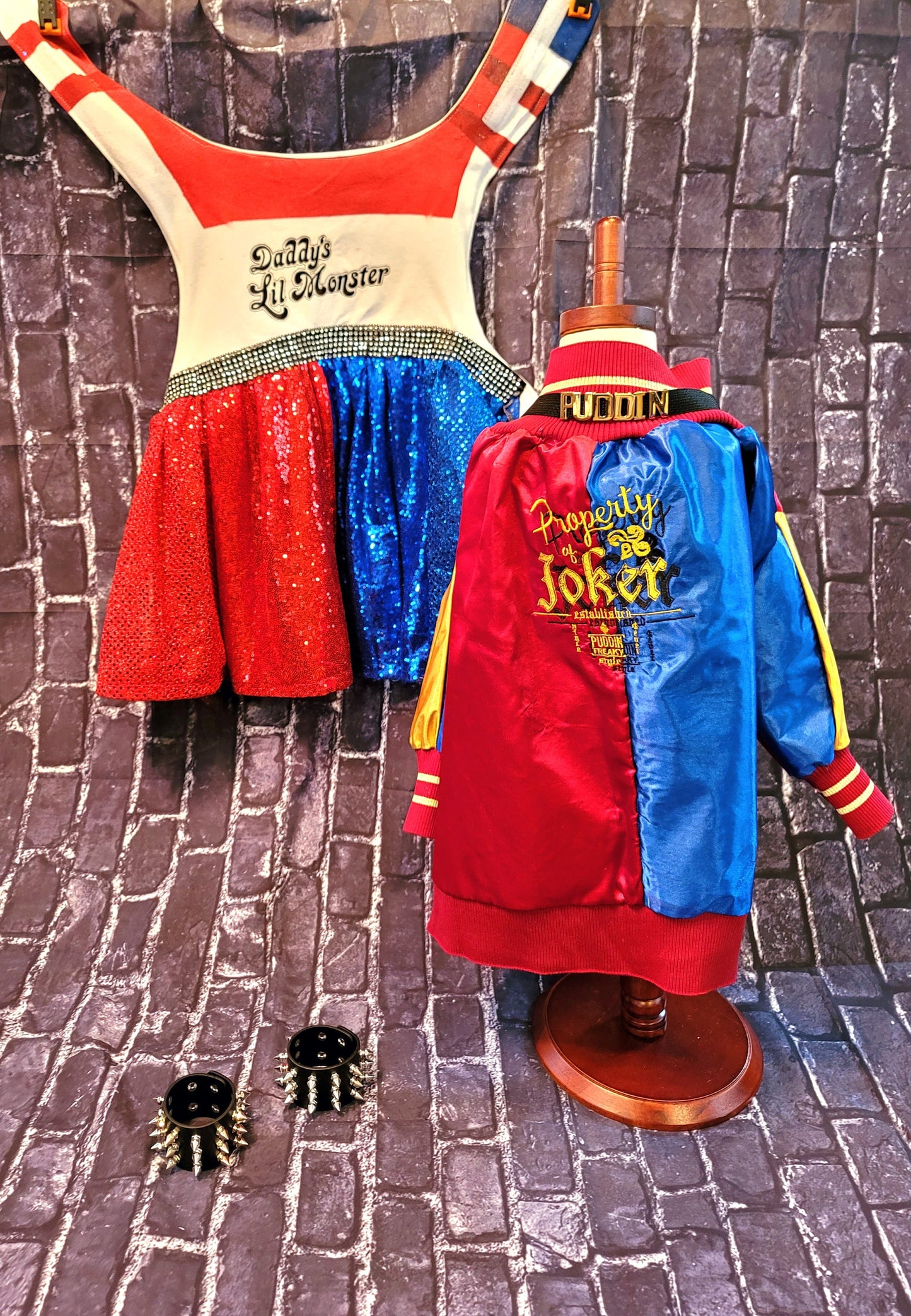 - Harley Quinn pet costume, Harley Quinn sequin dog costume, Harley Quinn Cat costume