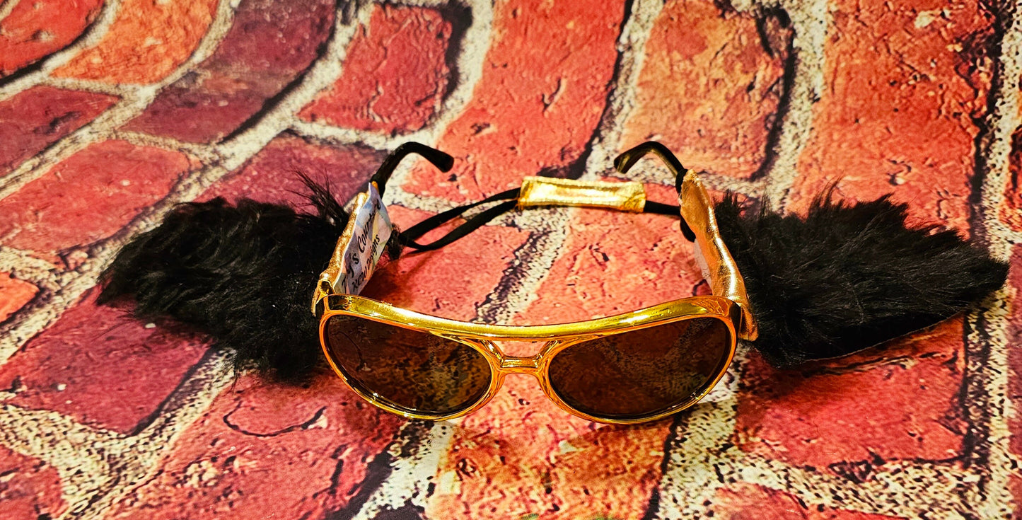 Elvis pet glasses, elvis dog glasses and sideburns, king of rock and roll pet glasses, costume pet glasses, costume dog glasses, elvis pet
