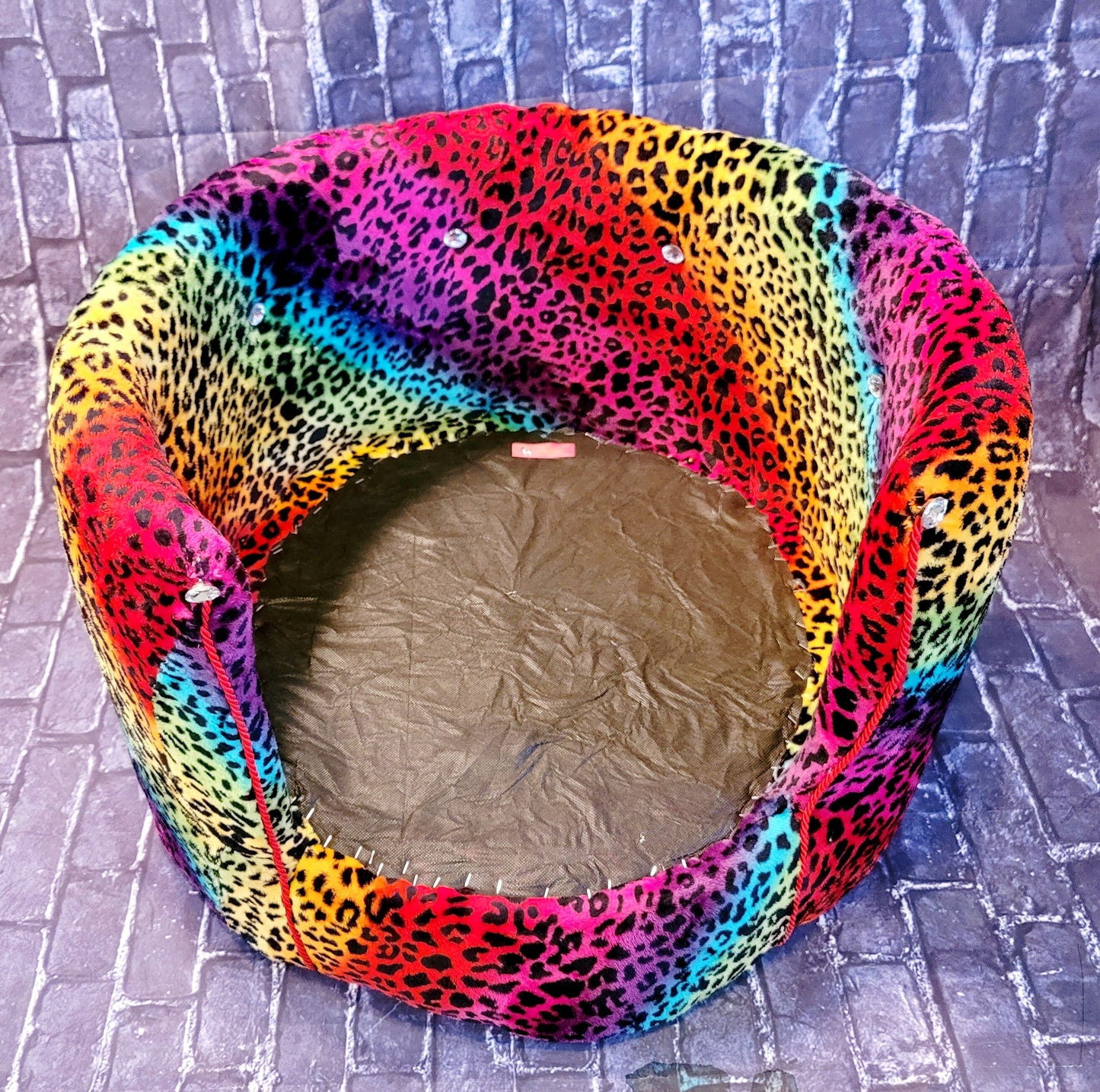 Rainbow Leopard Round Luxury high back kid, cat, pet chair bed, pet furniture, parson Pet Chair, dog furniture, cat furniture