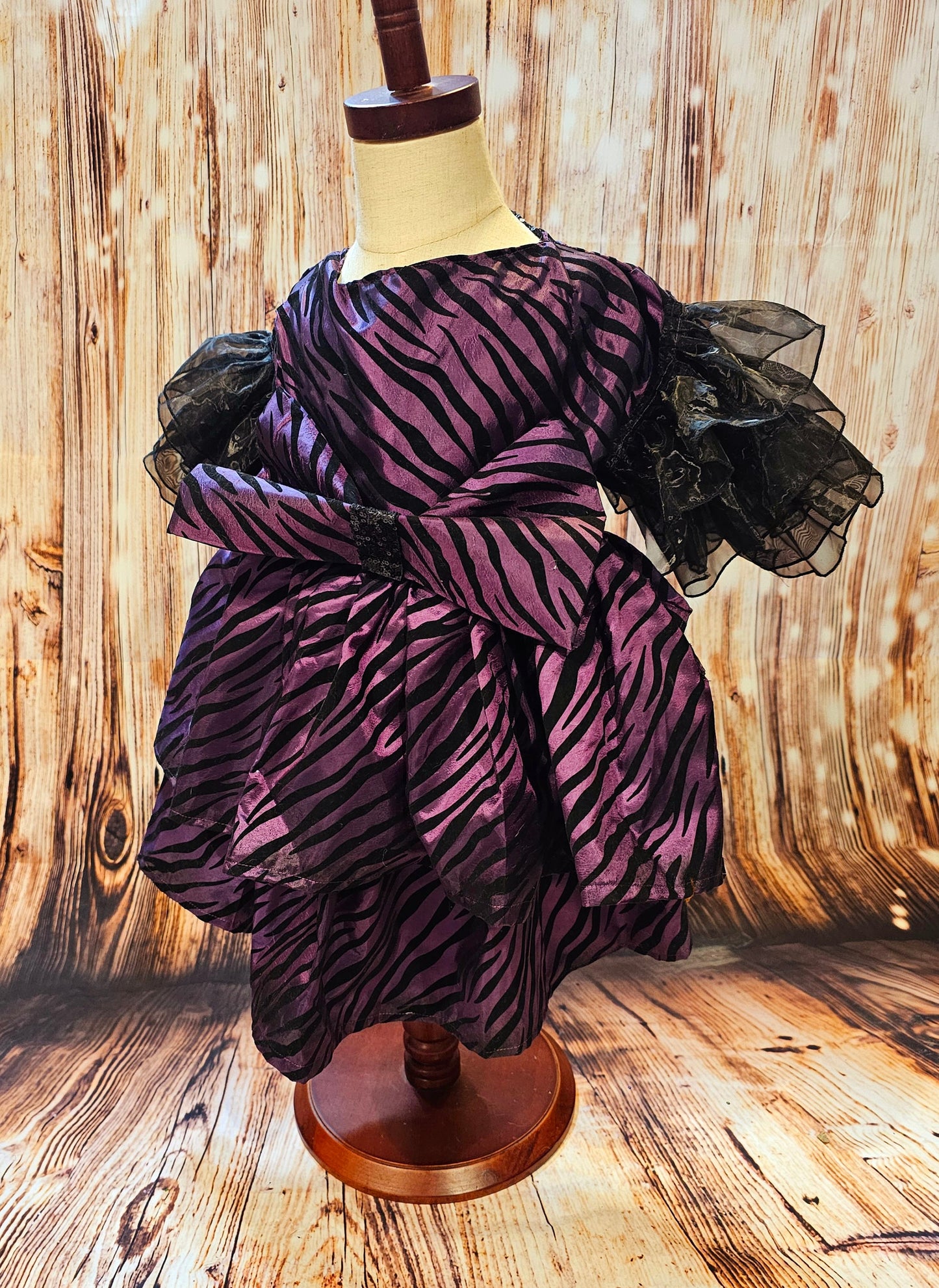 Zebra purple pet dress, 80's Pet Prom Dress, 80's Dog prom dress, 80's cat prom dress, 80'Pet Costume, 80's pet dresses, zebra pet prom