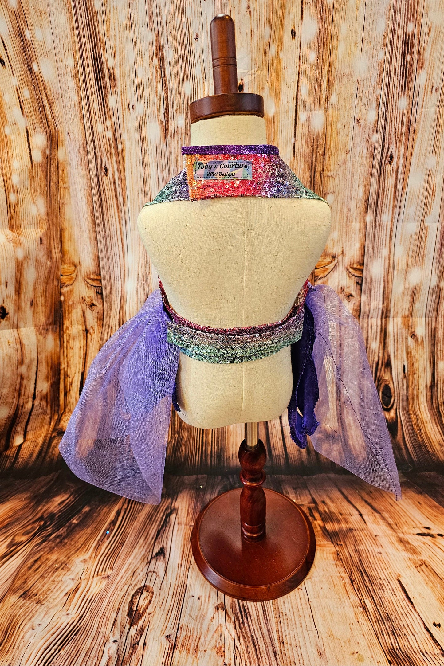 Rainbow sequin 80's Pet Prom Dress, 80's Dog prom dress, 80's cat prom dress, 80'Pet Costume, 80's pet dresses