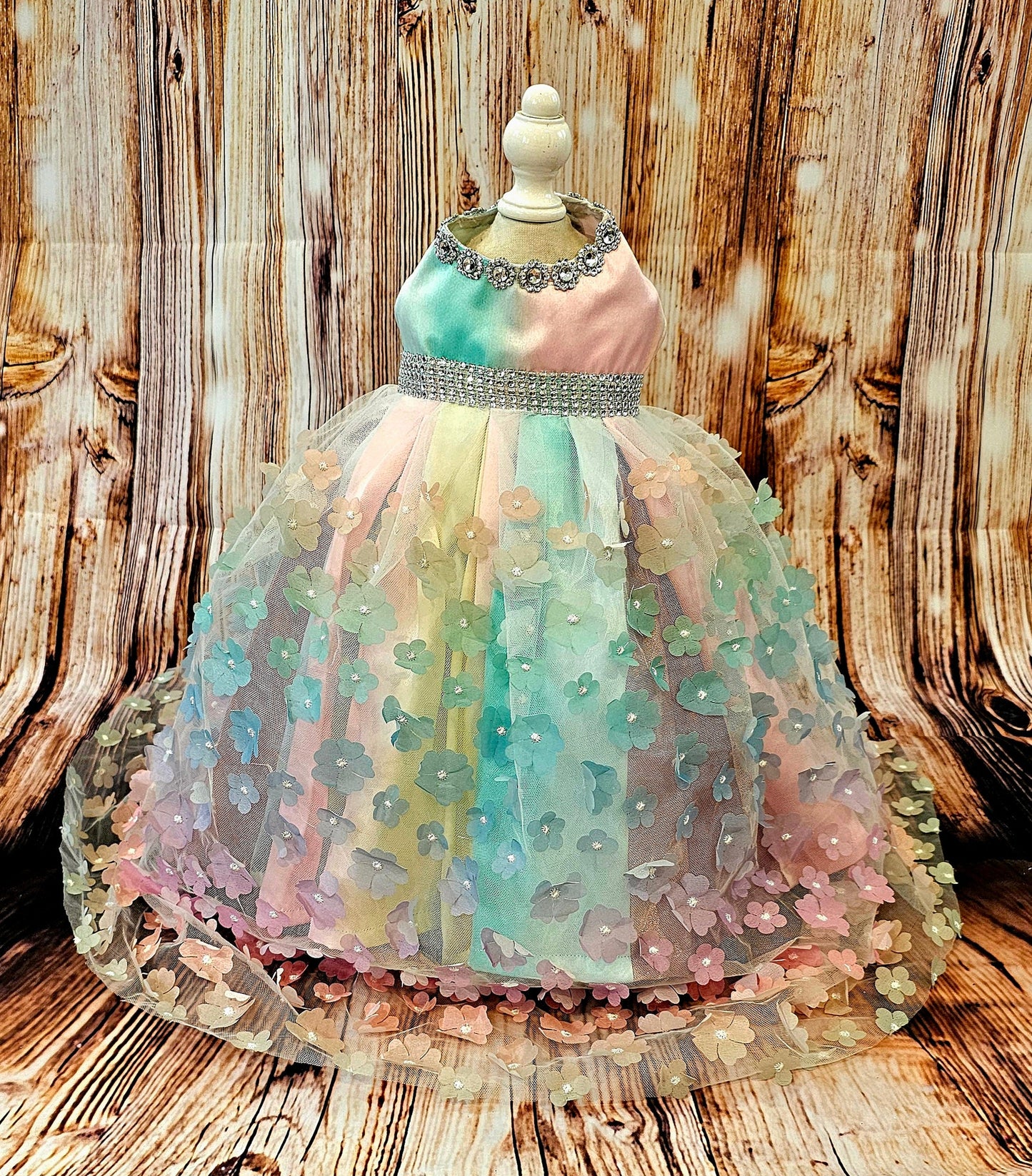 Flower pet dress, flower dog dress, flower cat dress, pastel pet dress, special occasion pet dress, couture pet dress, 3D flower pet dress