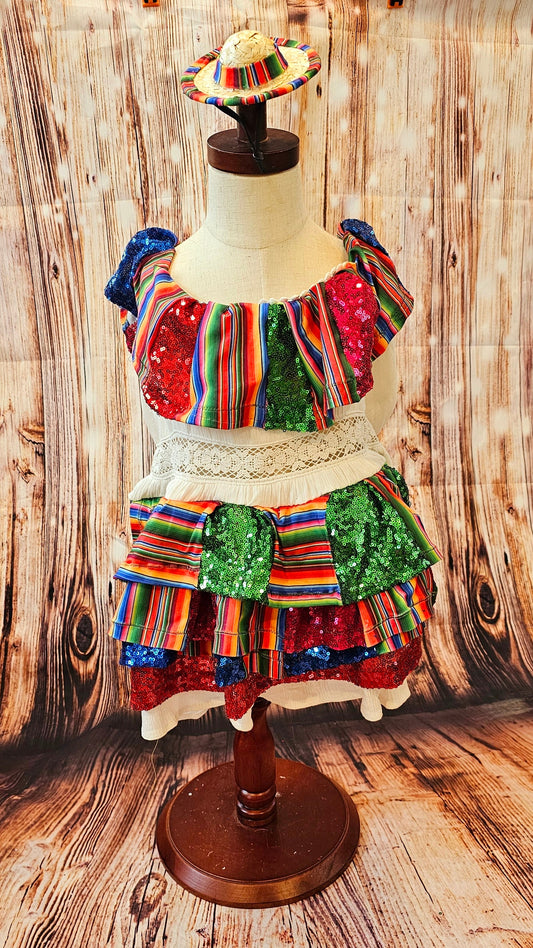 Cinco De Mayo sequin mexican pet dress, Mexican pet dress, Cinco De Mayo dog dress, Cinco De Mayo pet hat, Cinco de mayo mexican cat dress