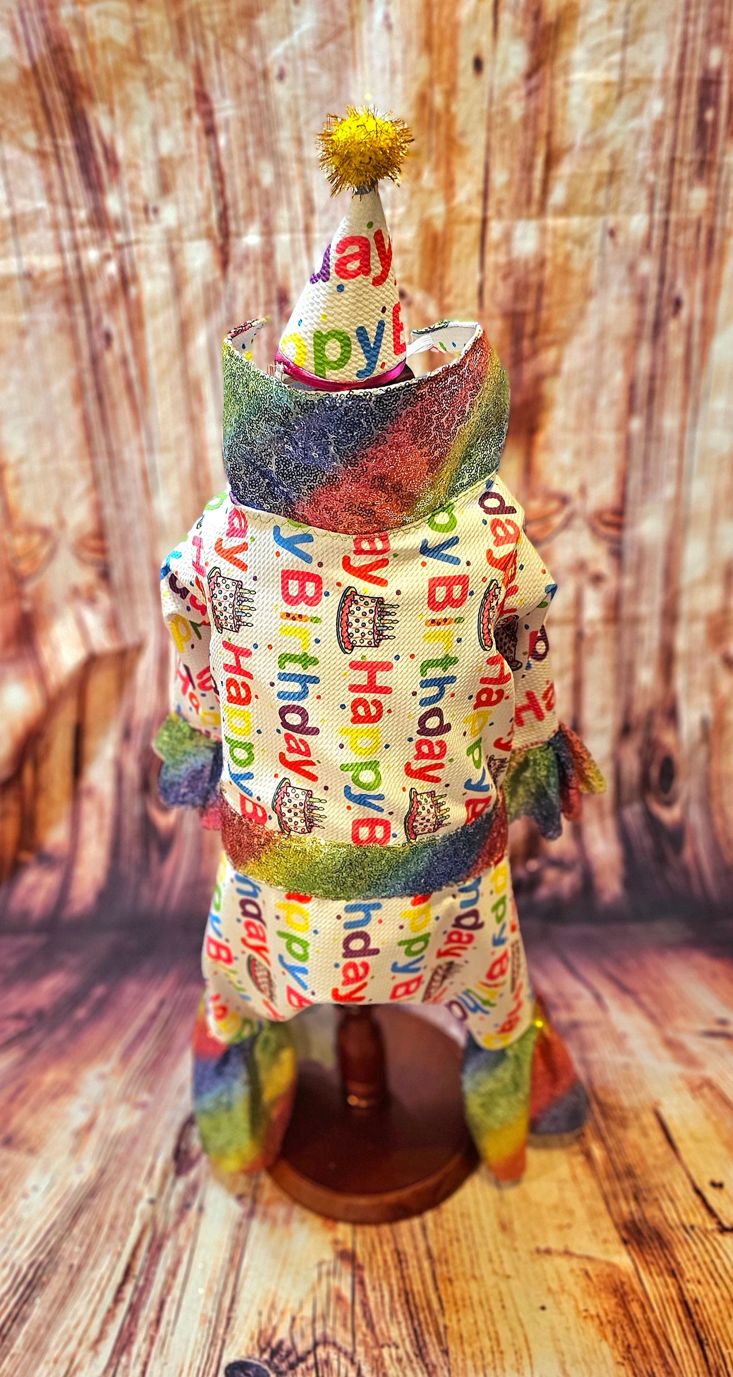 Birthday Boy Pet costume, Birthday boy dog costume, Happy Birthday sequin Pet suit and hat, Birthday Pet suit and hat, Birthday Pet body suit