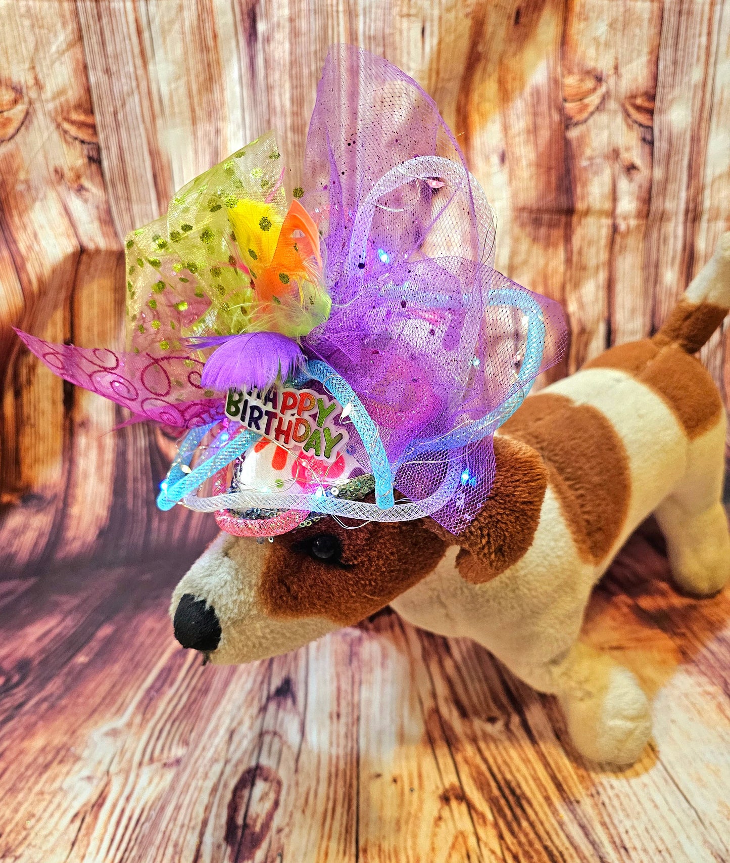 Light up pet birthday hat, Birthday pet fendora, Birthday fendora for pets, led light pet hat, light up dog birthday, light up cat birthday