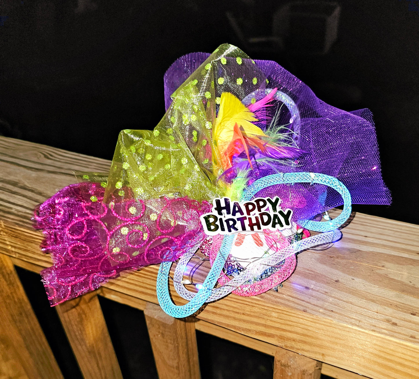 Light up pet birthday hat, Birthday pet fendora, Birthday fendora for pets, led light pet hat, light up dog birthday, light up cat birthday