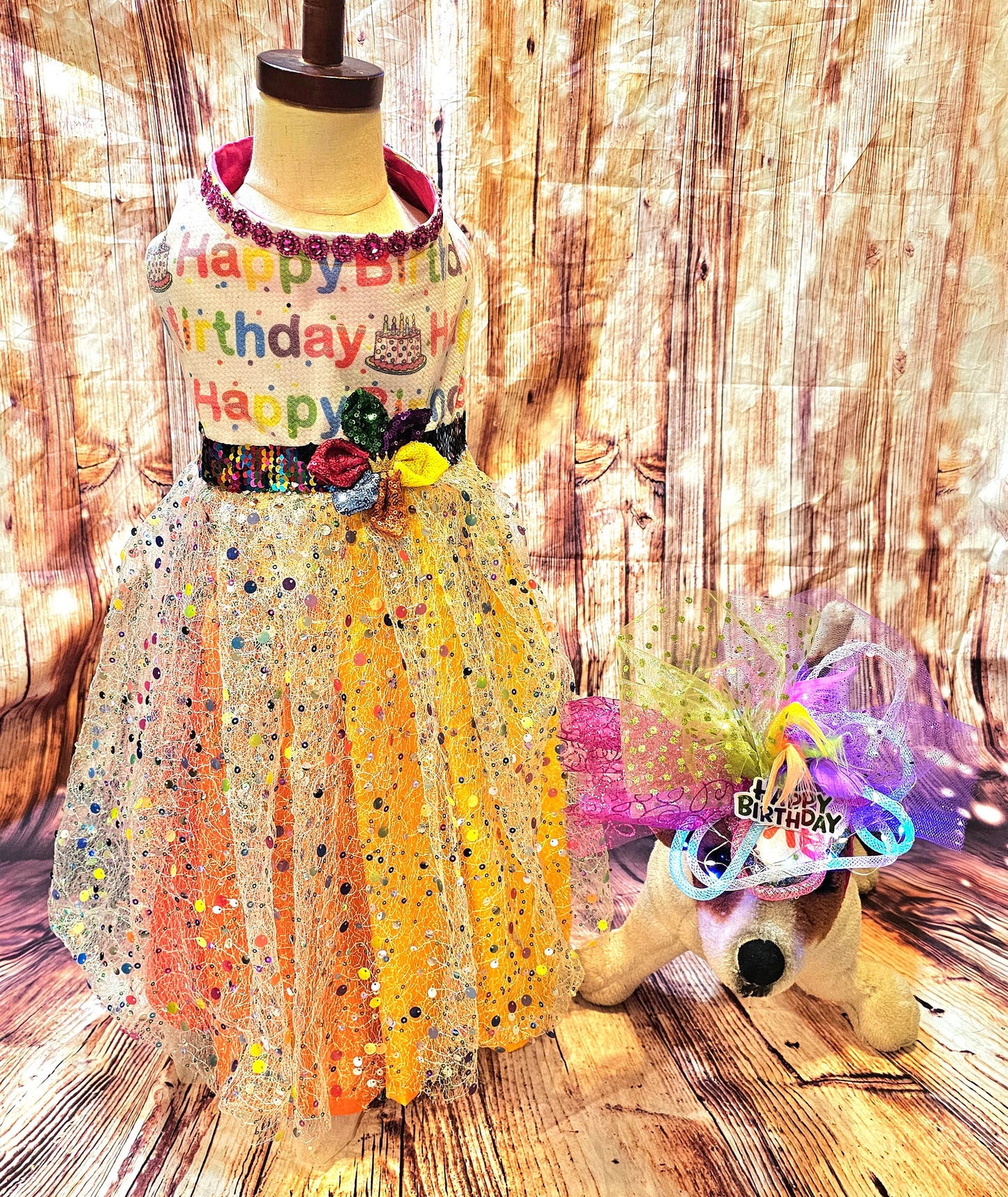 Happy Birthday Pet dress, Birthday confetti pet dress, Birthday sequin dog dress, Birthday cat dress, Happy Birthday Pet costume, celebration Pet