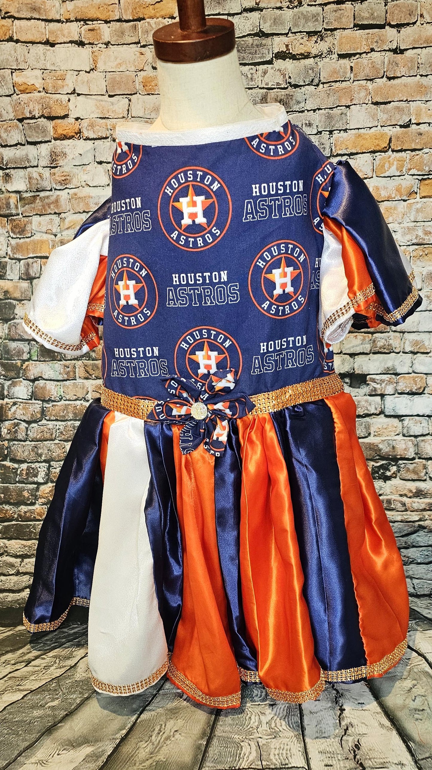 Houston Astros cheerleading pet dress, Astros Cheerleader dog dresses, Astros cat dress, Houston Astros Pet dresses, baseball pet dresses,