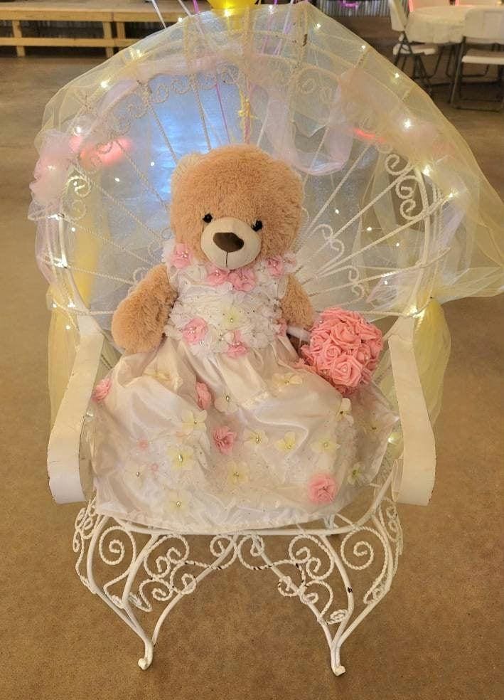 Last teddy bear dress for Quinceanera, last bear dress, quinceanera bear dress