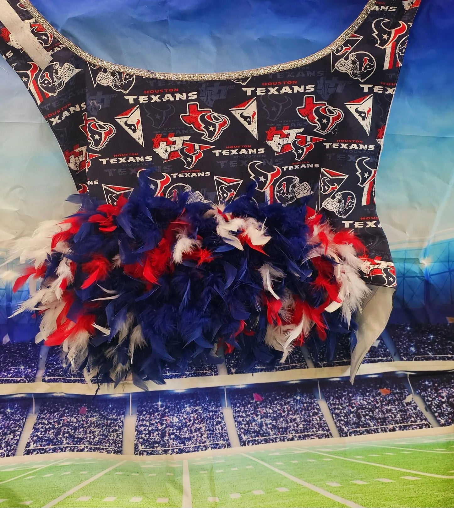 Houston Texans feather Pet dress, Texans feather dog dresses, Texans cat dress, Houston Texans Pet dresses, feather pet dresses, dog dress