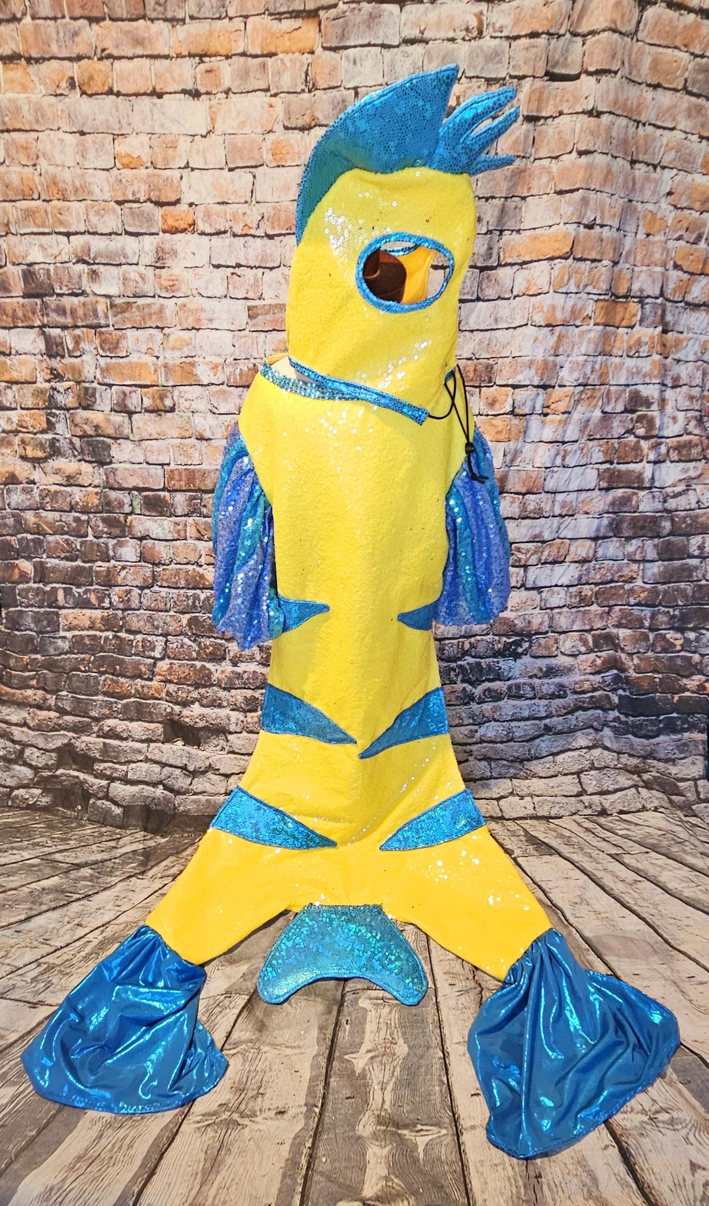 - Flounder pet costume, Flounder sequin pet costume