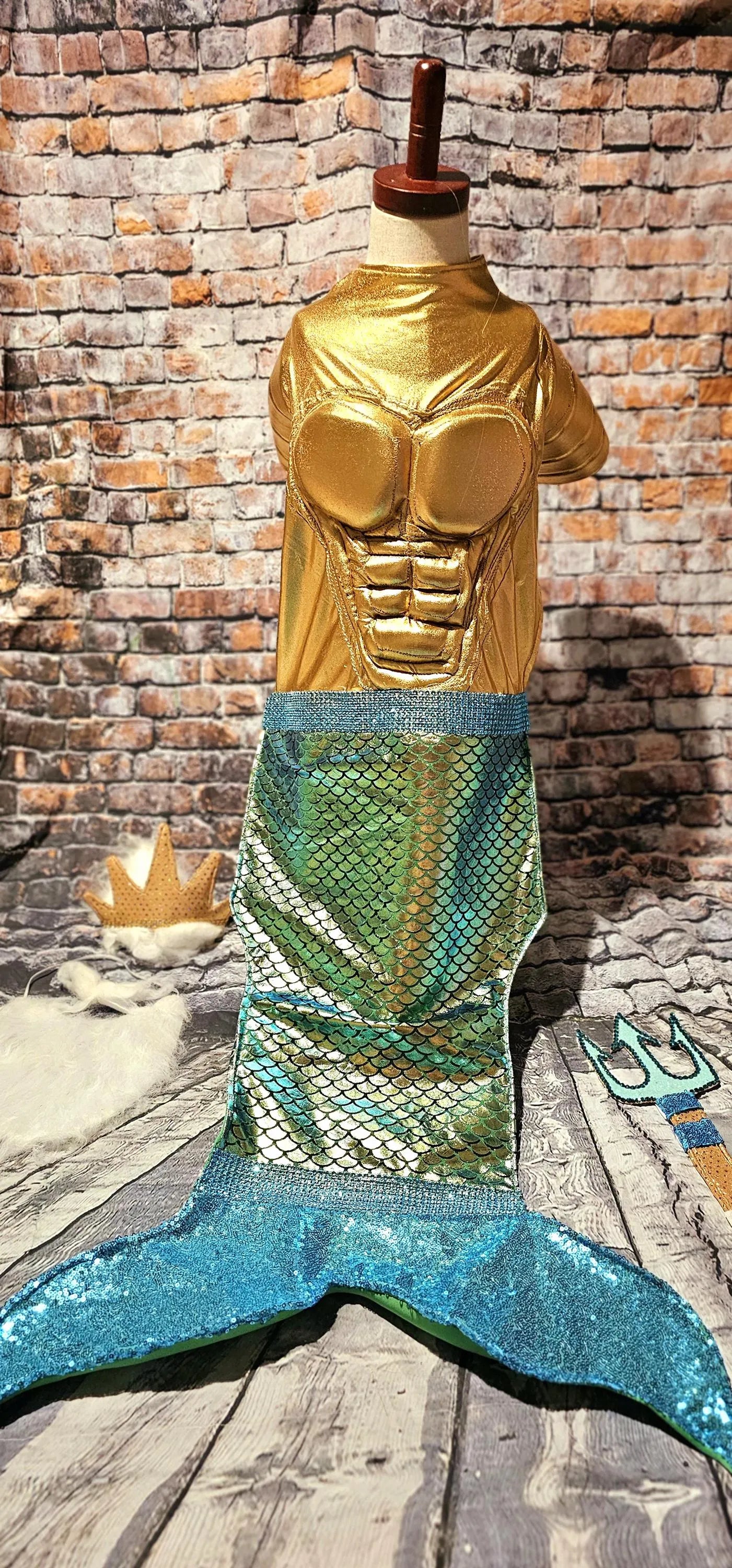 - King Triton Pet Costume,  King Triton dog costume, Sea King pet costume, male mermaid pet costume, Sea King dog costume, male mermaid dog