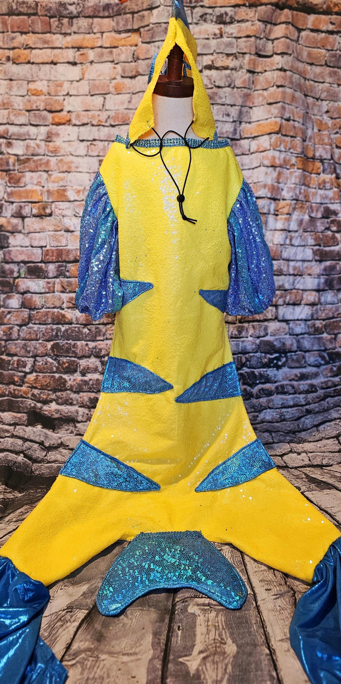 - Flounder pet costume, Flounder sequin pet costume