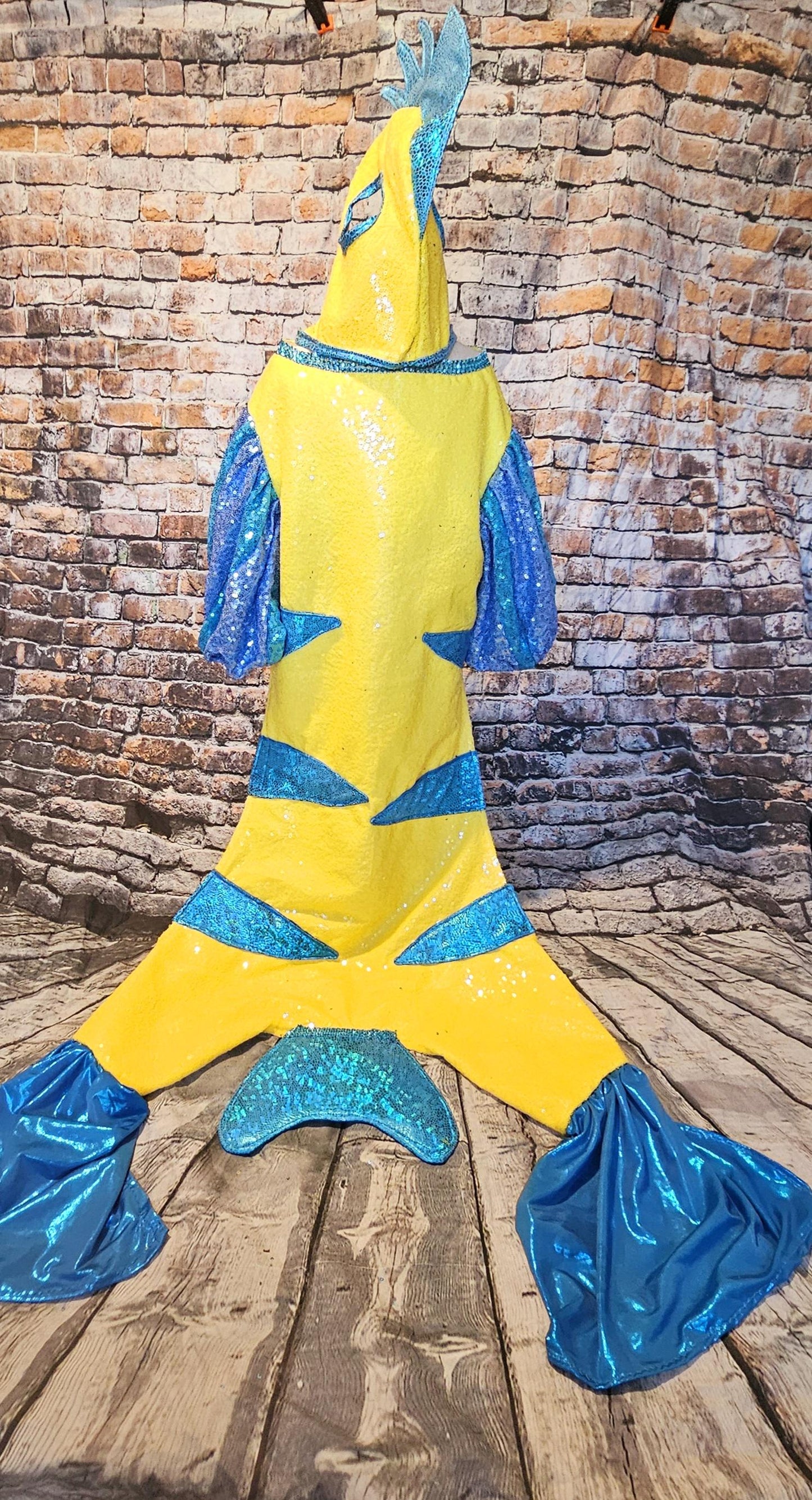 - Flounder pet costume, Flounder sequin pet costume