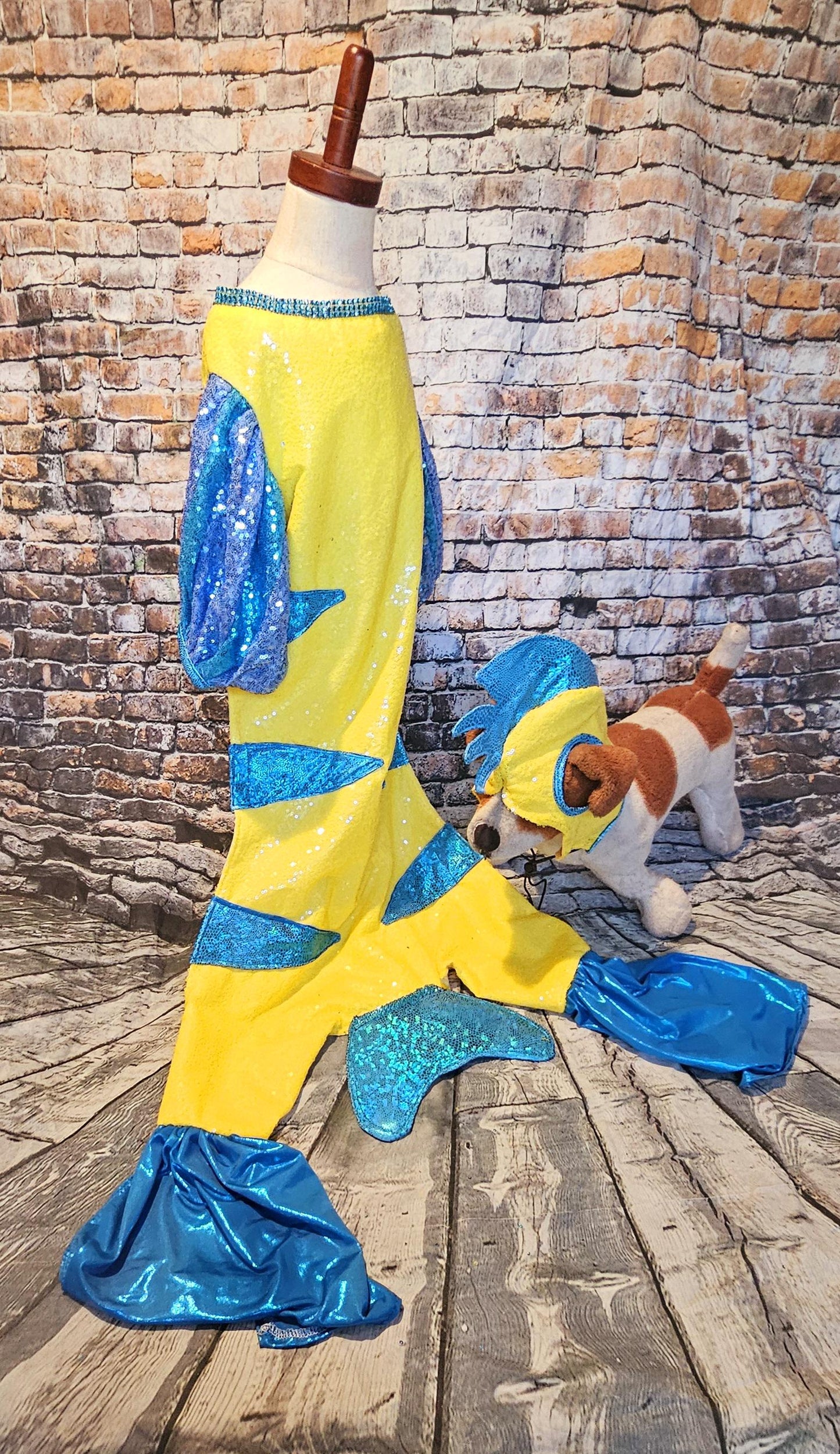 - Flounder pet costume, Flounder sequin pet costume