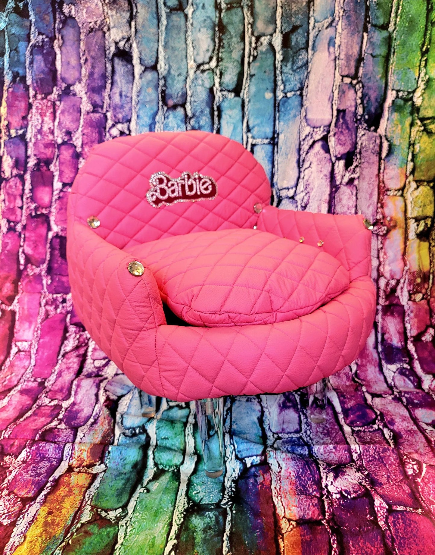 Pink Barbie pet bed, pink dog bed, Hot pink pet bed, luxury pet bed, arclic leg pet bed, leather pet bed, luxury dog bed, personalize dog