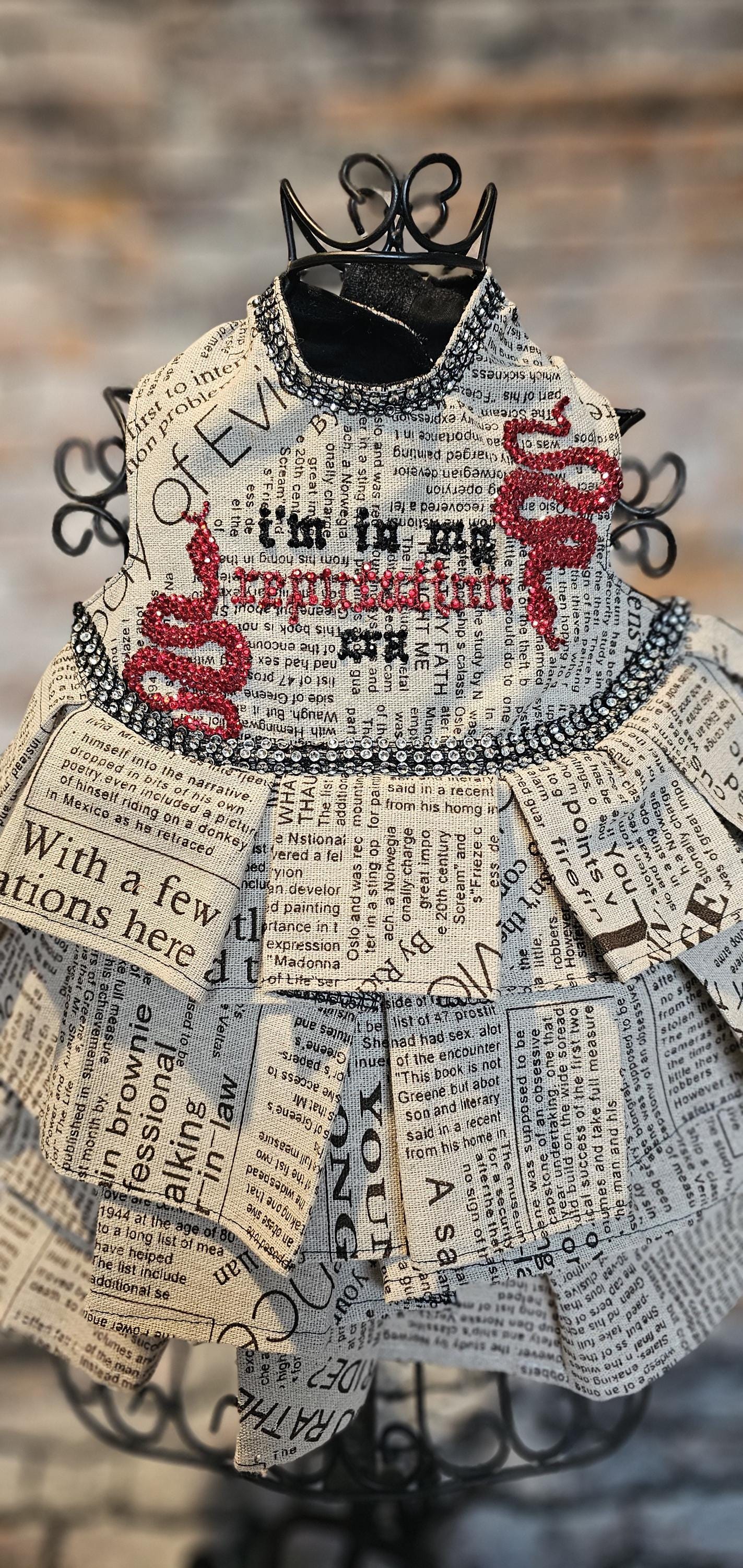 Reputation Pet Dress, Reputation dog dress, Reputation cat dress, Reputation era pet costume, Taylor Swift Rep pet, pet Reputation dress
