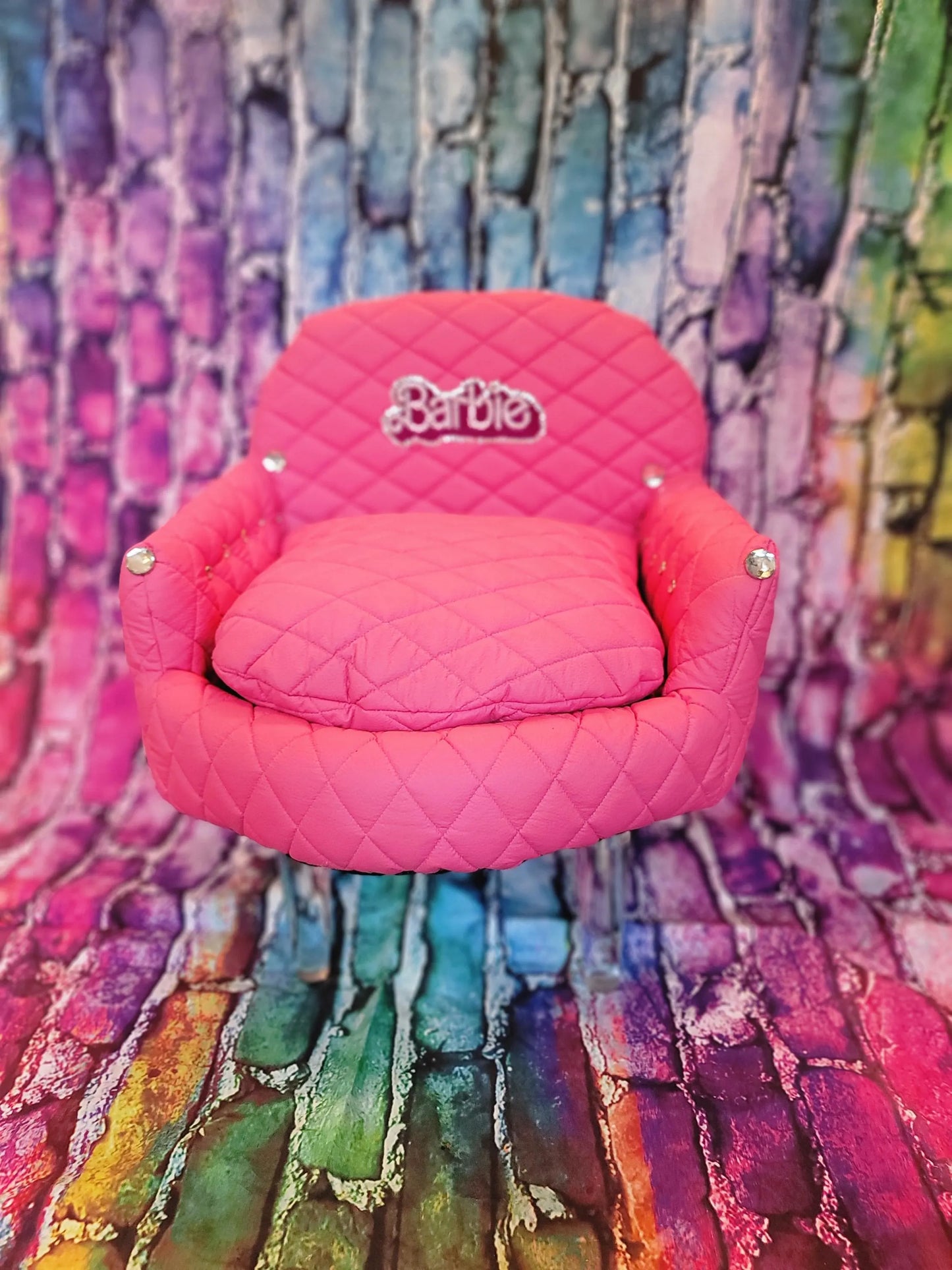 Pink Barbie pet bed, pink dog bed, Hot pink pet bed, luxury pet bed, arclic leg pet bed, leather pet bed, luxury dog bed, personalize dog