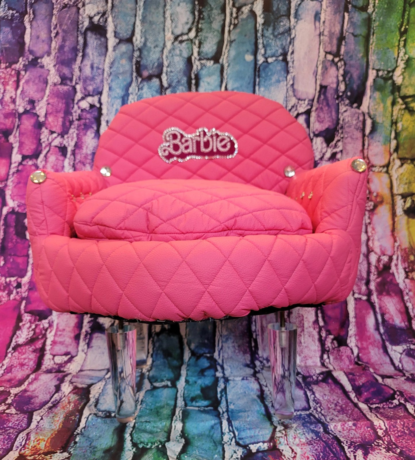 Pink Barbie pet bed, pink dog bed, Hot pink pet bed, luxury pet bed, arclic leg pet bed, leather pet bed, luxury dog bed, personalize dog