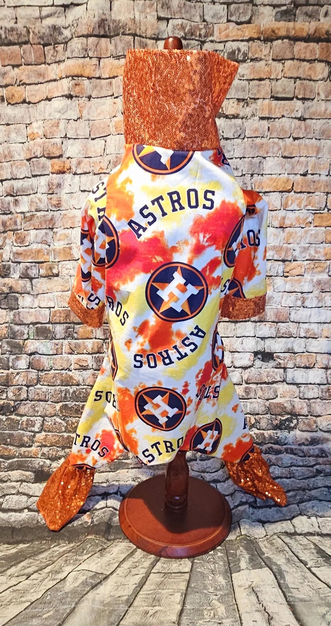 Houston Astros pet suit, Astros sequin dog suit, Astros cat suit