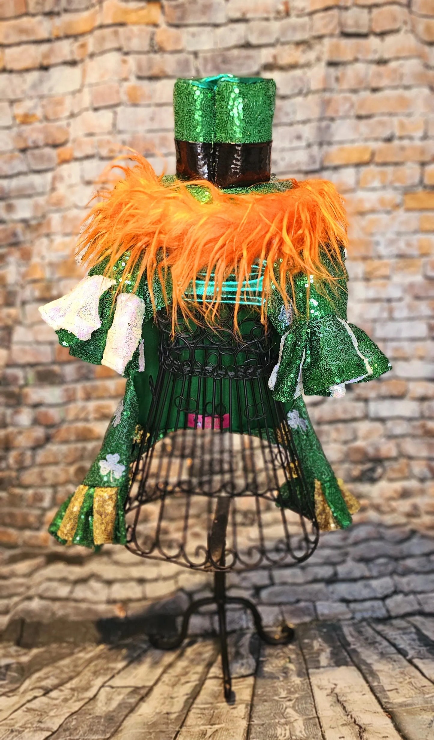 Leprechaun pet costume, Leprechaun dog costume, St. Patty's pet costume, sequin pet costume, Irish pet costume, St Patrick's Day pet costume
