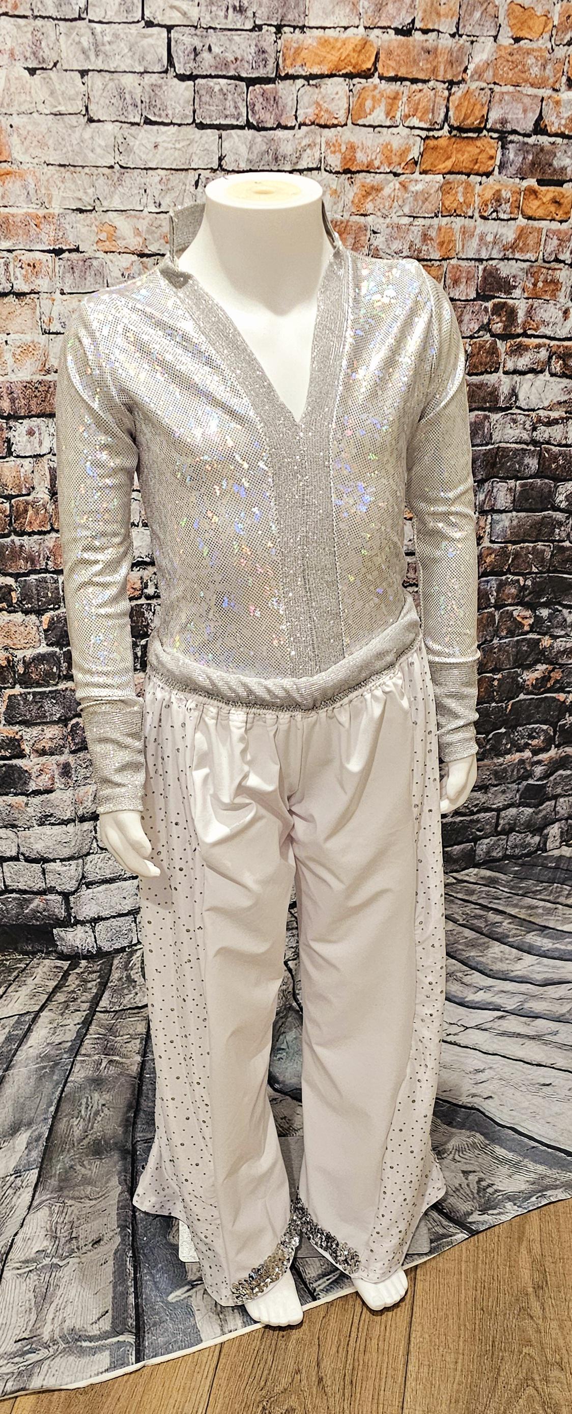 - Kid Elton John replica birds of a feather white kid costume, Elton John dance kid dance costume, Elton John replica circa 1973 kid costume