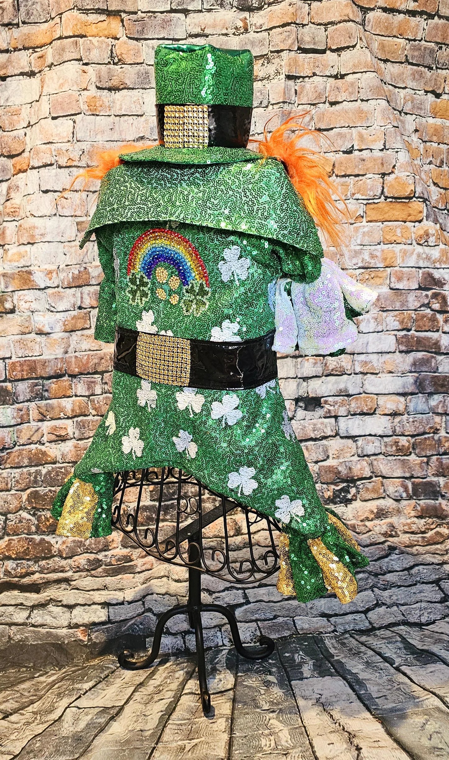Leprechaun pet costume, Leprechaun dog costume, St. Patty's pet costume, sequin pet costume, Irish pet costume, St Patrick's Day pet costume