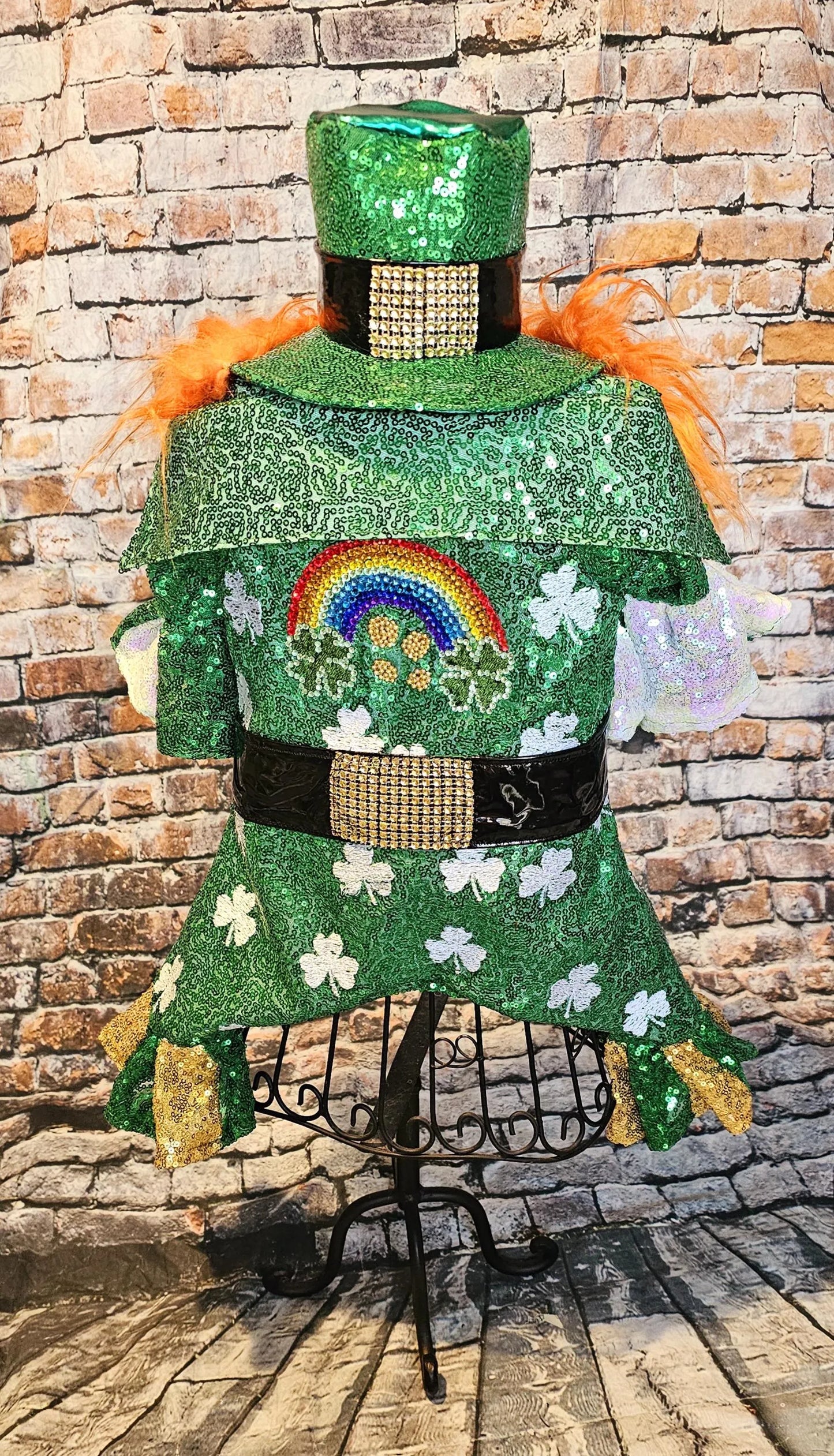 Leprechaun pet costume, Leprechaun dog costume, St. Patty's pet costume, sequin pet costume, Irish pet costume, St Patrick's Day pet costume