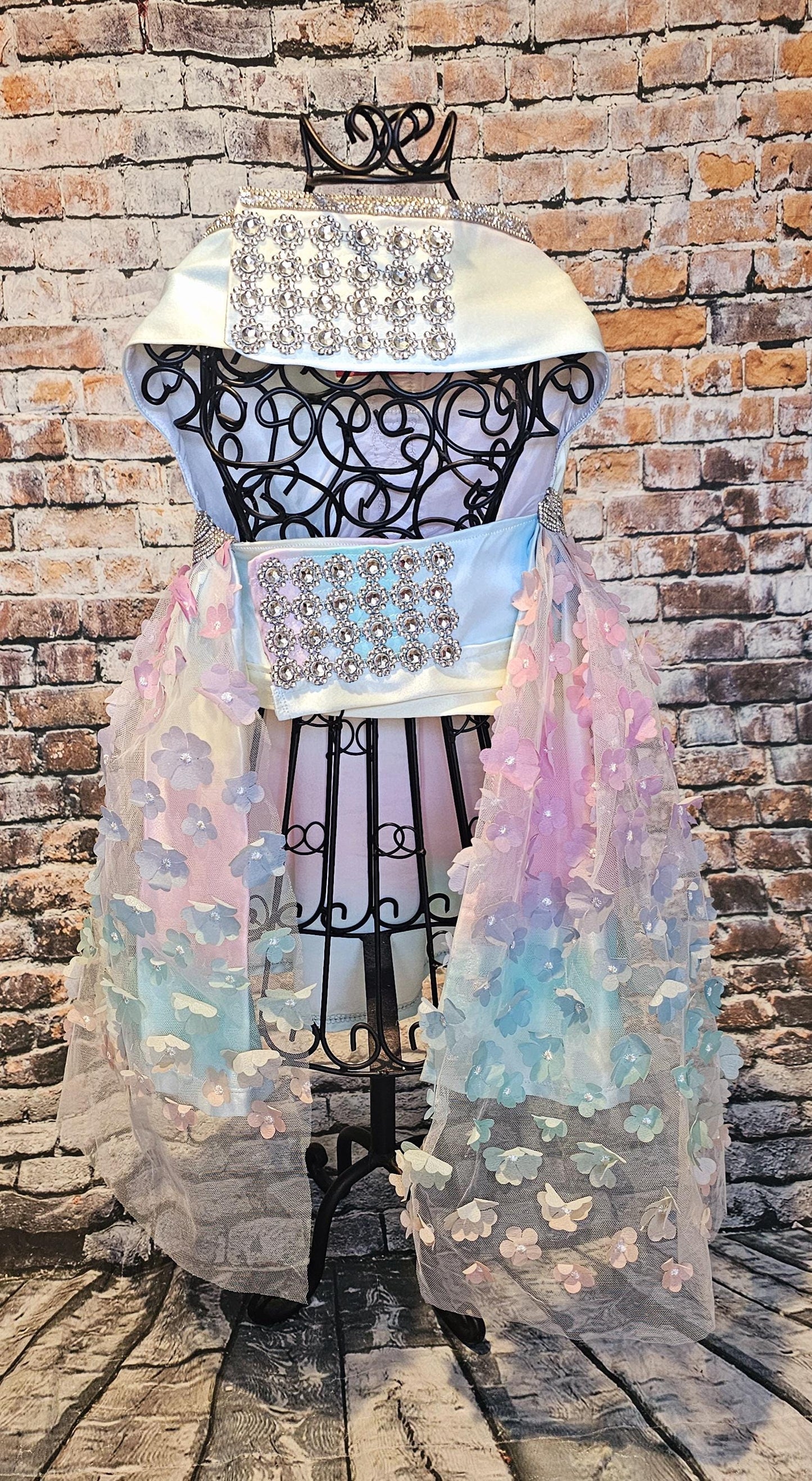 Flower pet dress, flower dog dress, flower cat dress, pastel pet dress, special occasion pet dress, couture pet dress, 3D flower pet dress
