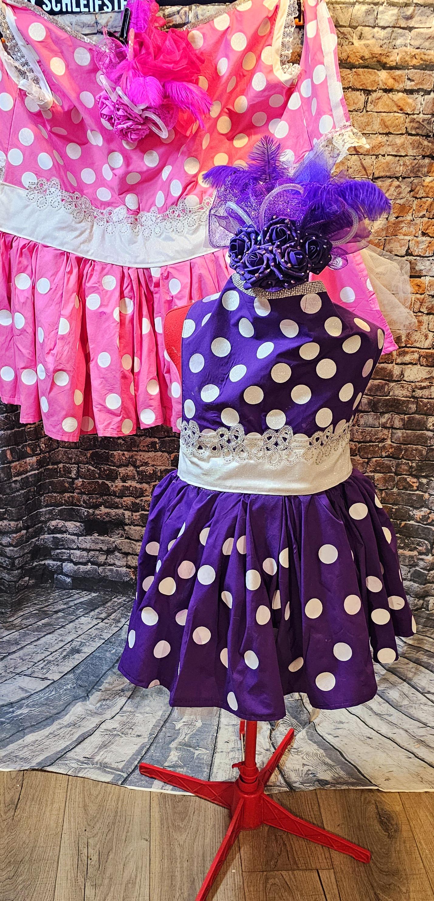 Polka dot pet dress, Kentucky derby pet dress and hat, Kentucky derby dog dress and hat, derby pet polka dot costume, polka dot cat dress
