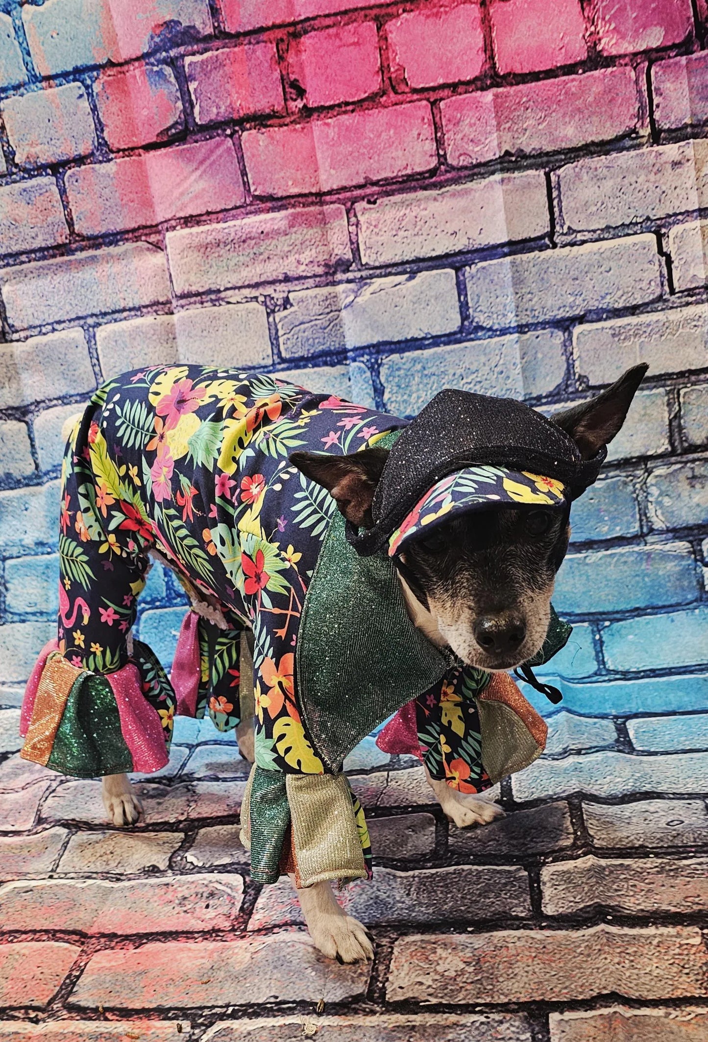 - Hawaiian pet costume, Hawaiian sequin dog costume, Tropical pet costume