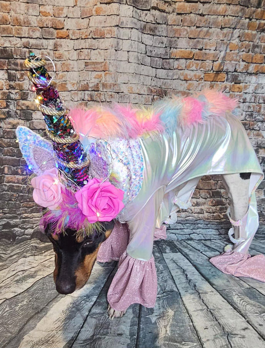 -  Unicorn Pet Light Up Costume, Dog Unicorn Costume, Light up pet costume, Light up cat costume, Light up dog costume, Irradescent pet unicorn