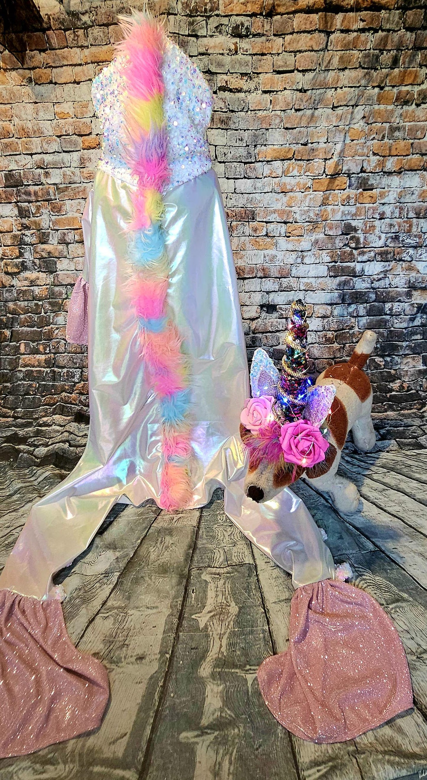 -  Unicorn Pet Light Up Costume, Dog Unicorn Costume, Light up pet costume, Light up cat costume, Light up dog costume, Irradescent pet unicorn