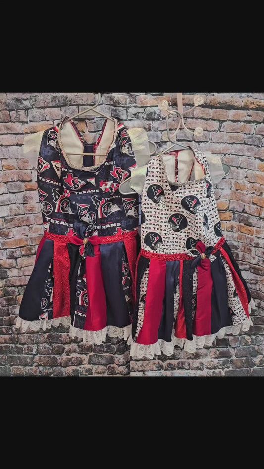 Houston Texans pet dress, Texans print pet dress, Houston Texans dog dress