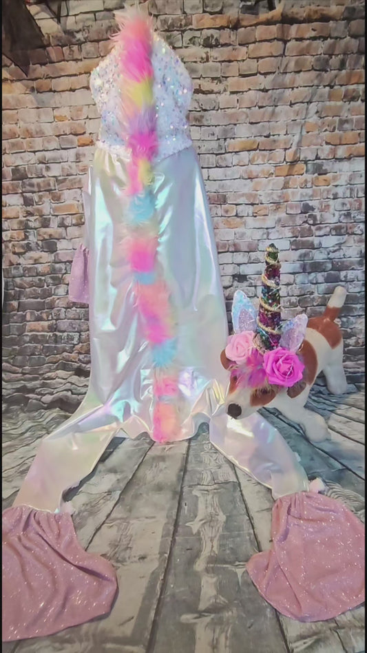 Unicorn light-up pet costume, Unicorn dog costume